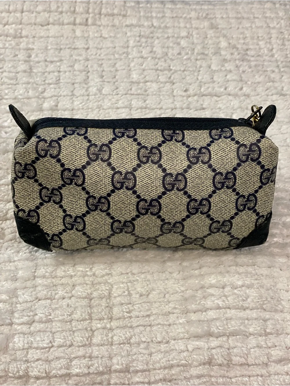 Vintage Gucci navy GG monogram canvas mini pouch